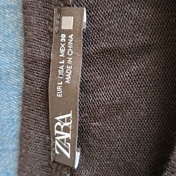 Zara lightweight black short-sleeved sweater with stud details, size large - Picture 5 of 7